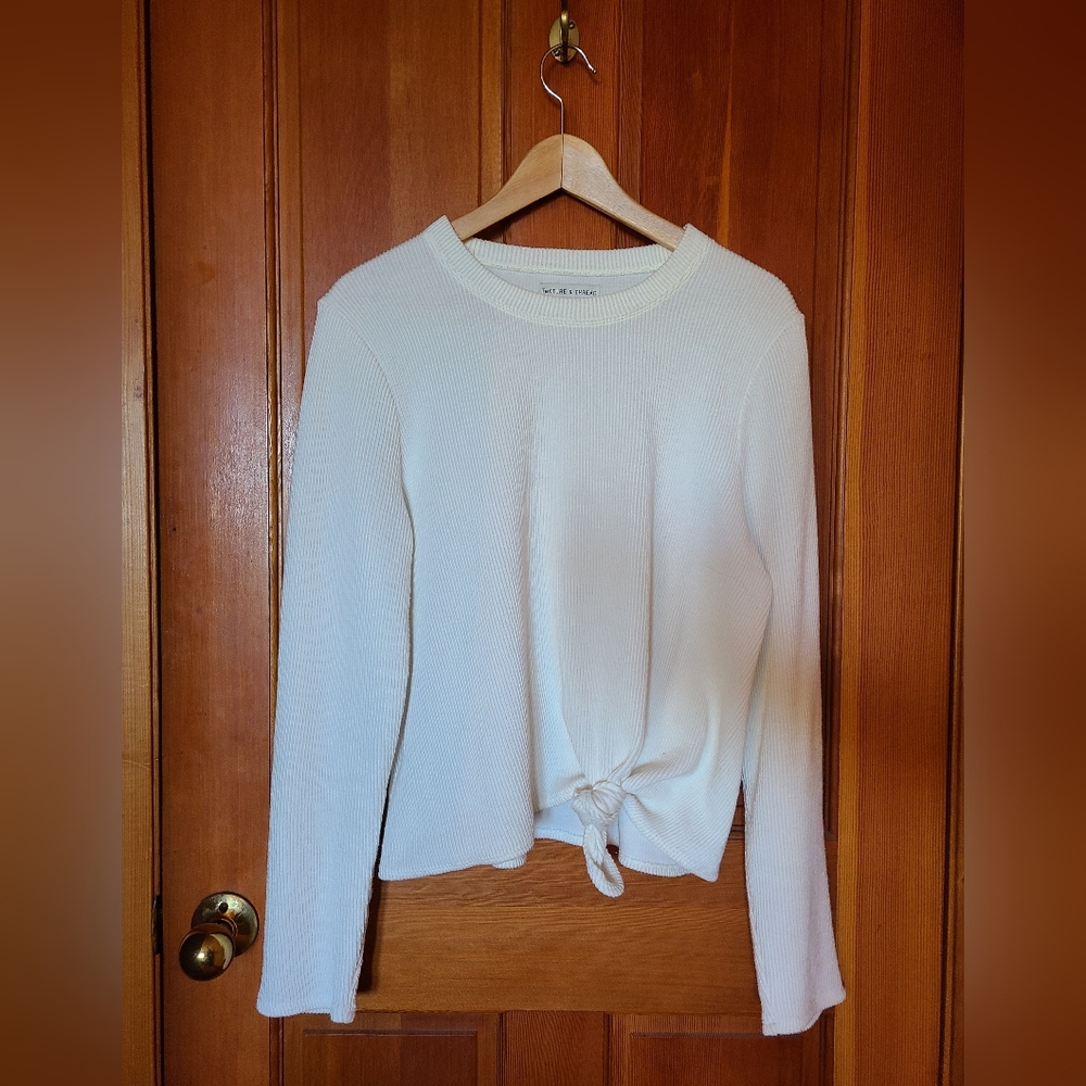 Madewell Texture & Thread Jacquard Knot-Front Top